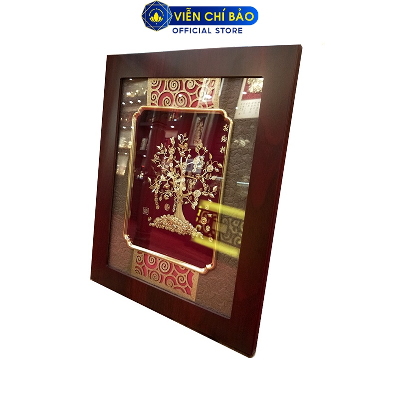 Tranh Cây Kim Tiền dát vàng 24K quà tặng cao cấp trang trí nhà cửa thương hiệu Viễn Chí Bảo M600075