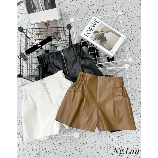 Quần sóc da quảng châu đẹp túi ngang