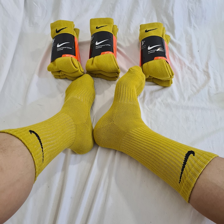 Pack 3 đôi tất thể thao Nike cao cổ Màu Vàng No2 - Free ship + Quà tặng Loved socks by TatsTats.vn