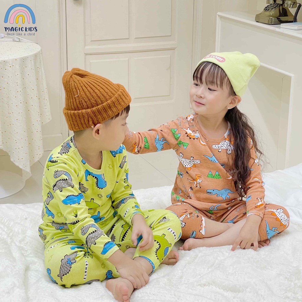 Bộ thun dài tay cho bé Magickids dáng ôm body giữ ấm in hình động vật dễ thương chất cotton Quần áo trẻ em BR22032