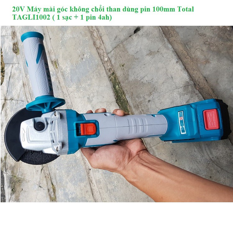 20V Máy mài góc không chổi than dùng pin 100mm Total TAGLI1002 ( + 1 pin 4ah)