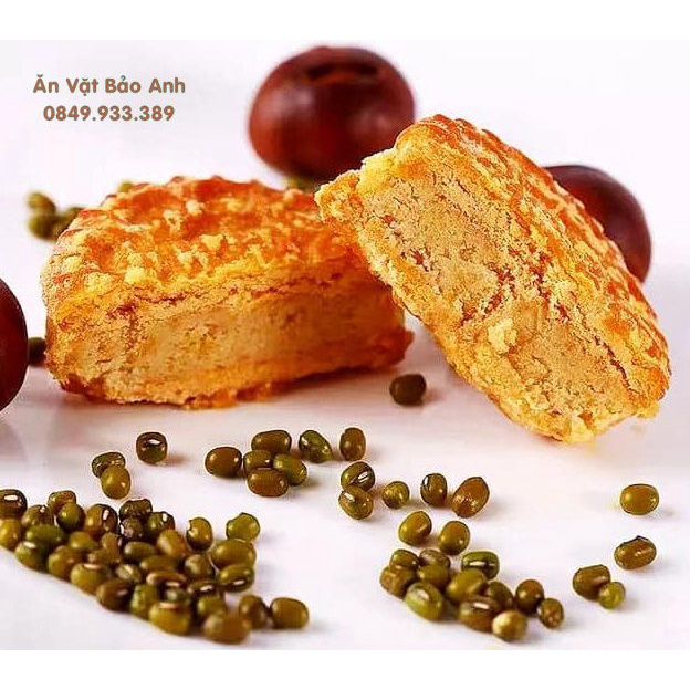 Bánh Nướng Nhân Hạt Dẻ Tẩm Mật Ong Và Đậu Xanh Thơm Ngon 500gr 1 Khay 26 Bánh