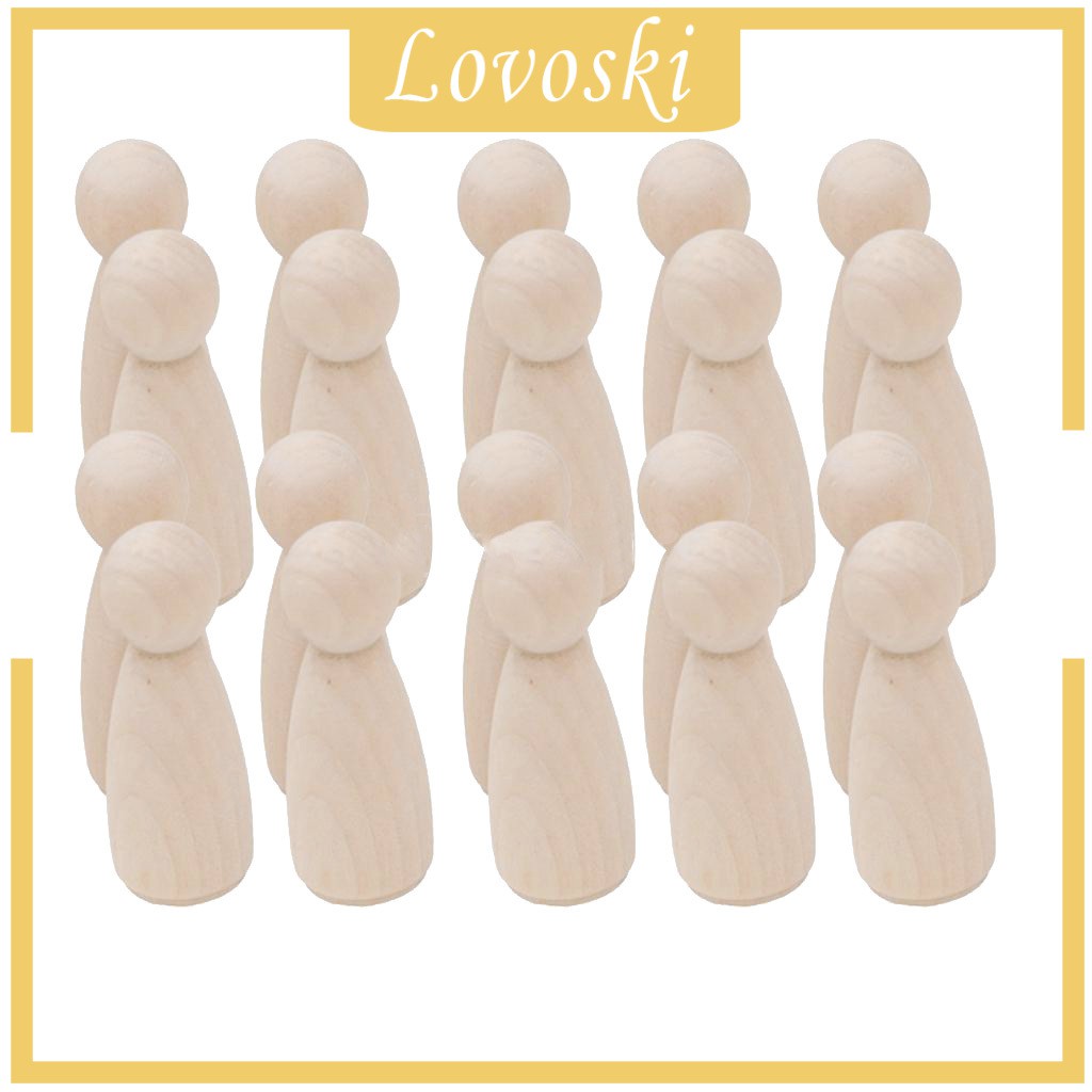 [Lovoski] Set 20 Búp Bê Gỗ Chưa Hoàn Thành