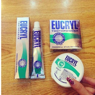 Bột trắng răng và kem đánh răng Eucryl