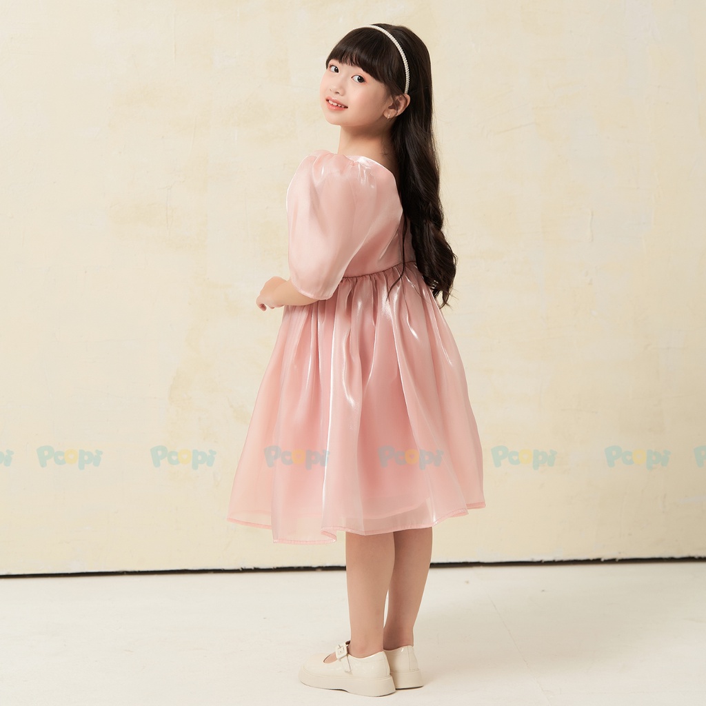 Đầm Công Chúa Bé Gái Poopi Dáng Xoè Bồng Màu Hồng Dễ Thương