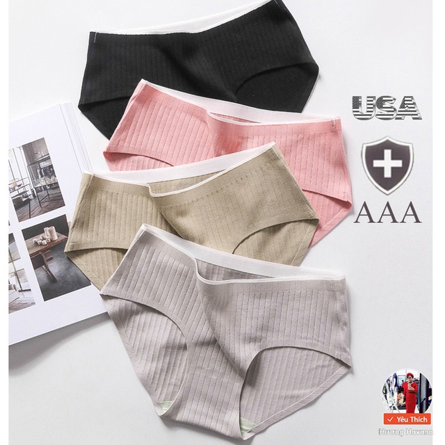 Quần Lót Nữ Cotton Muối Tiêu Không Đường May Gân Tăm Kháng Khuẩn Chống Viêm Cao Cấp 86019
