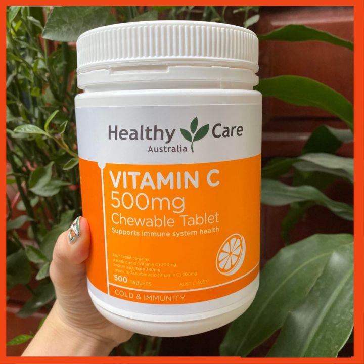 Vitamin C Healthy care Úc 500 viên, đẹp da, giảm thâm, nám, sạm, tăng cường đề kháng