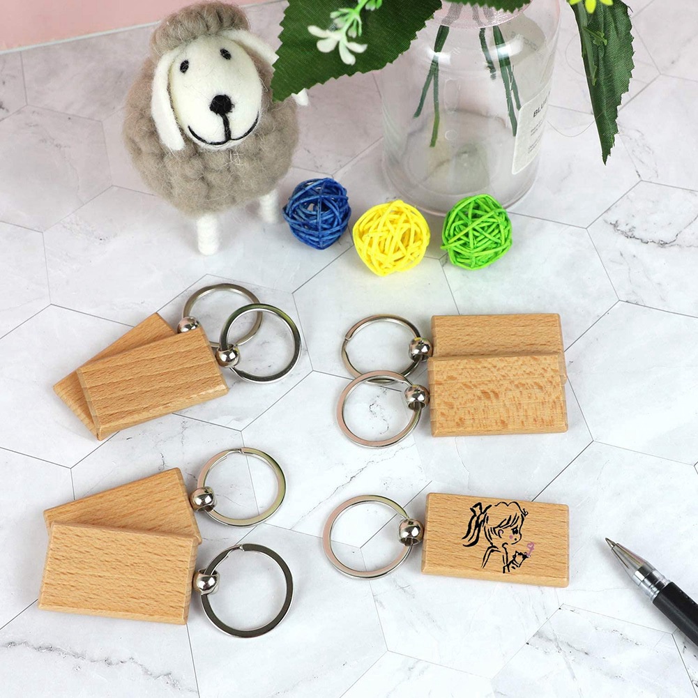 10 cái Móc chìa khóa bằng gỗ trống Móc khóa bằng gỗ Vòng chìa khóa Thẻ chìa khóa EDC được cá nhân hóa hoặc Thủ công quà tặng tốt nhất