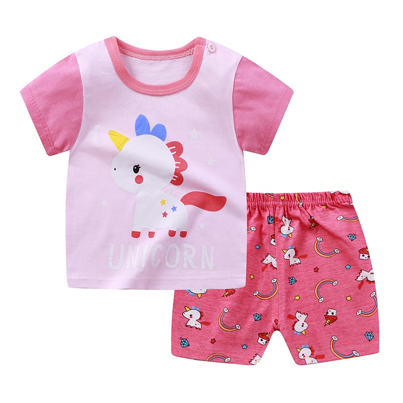 Set 2 Món Áo Thun In Hoạt Hình Vua Sư Tử + Quần Short Thời Trang Cho Bé Trai