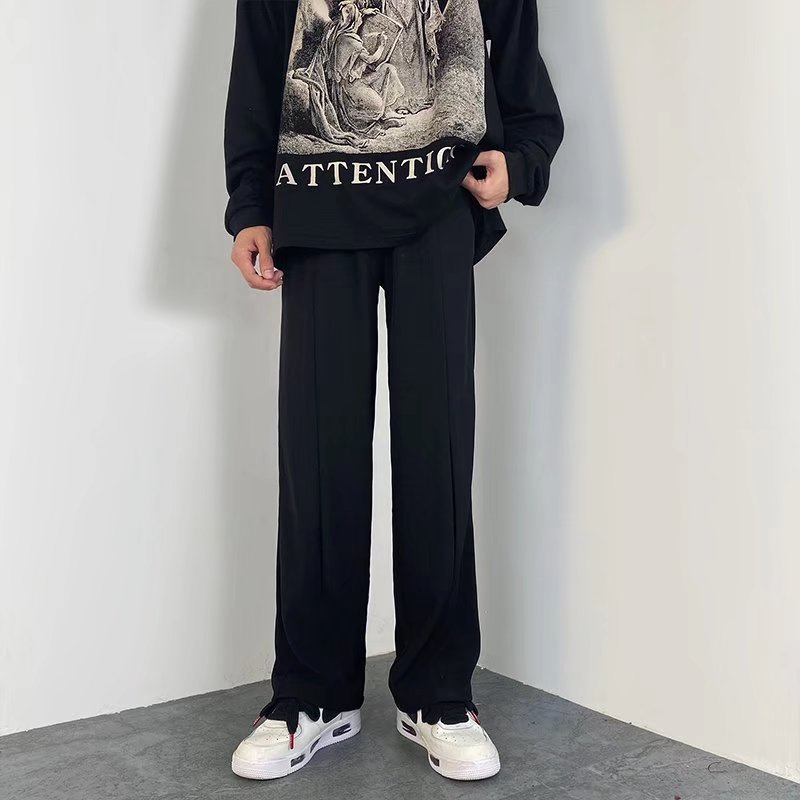 Quần dài ống loe màu trơn phối nút thời trang hàn quốc cho nam simple fashion from rộng  lưng cao quần dài