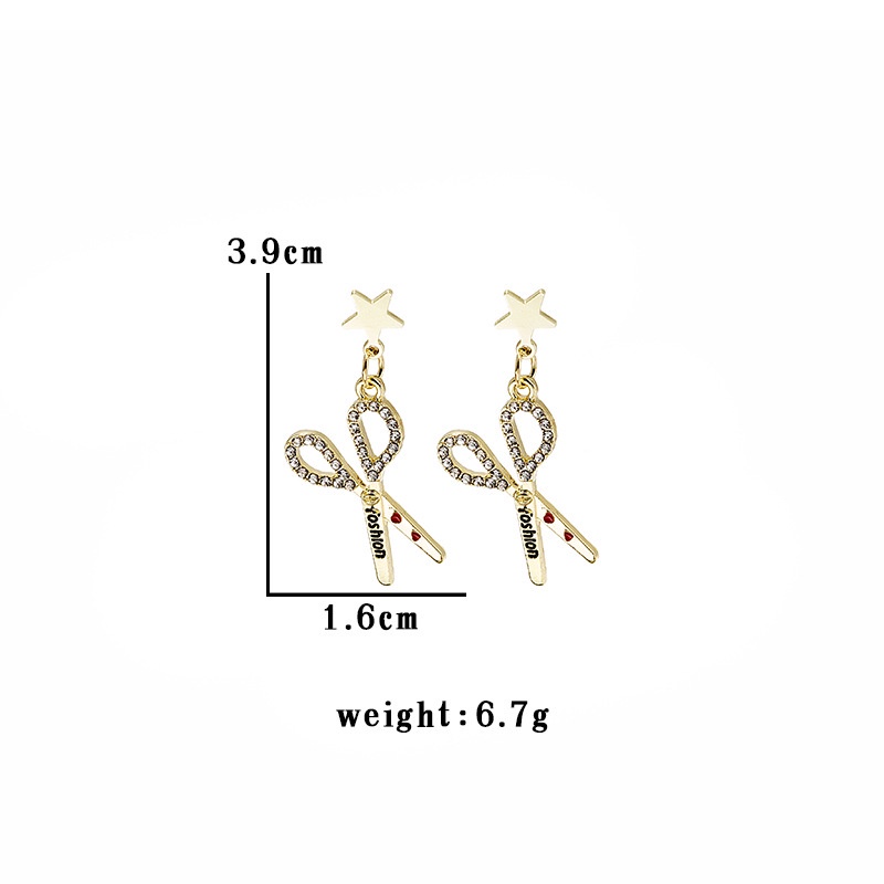 Bông tai mạ bạc S925 hình kéo dài đính đá kim cương dễ phối đồ cho nữ