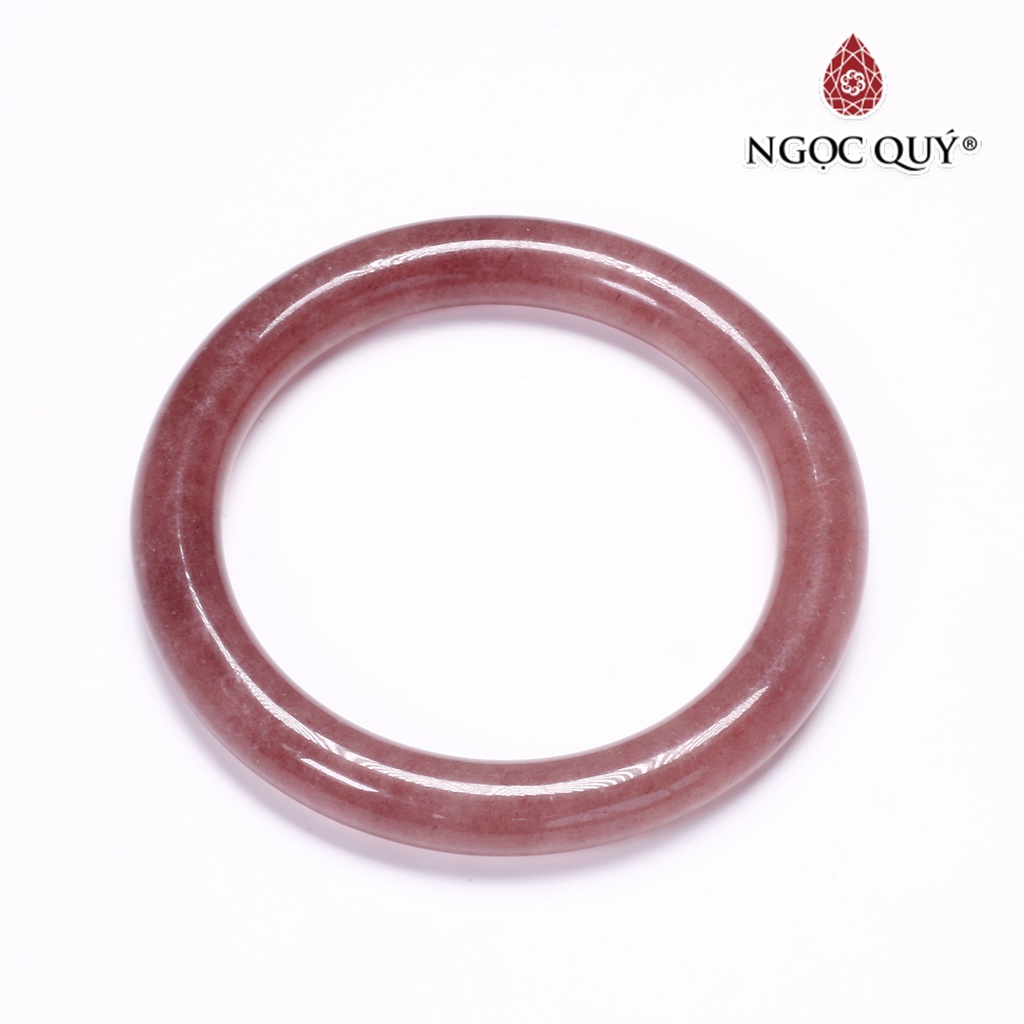 Vòng thạch anh dâu strawberry quartz liền khối - Ngọc Quý