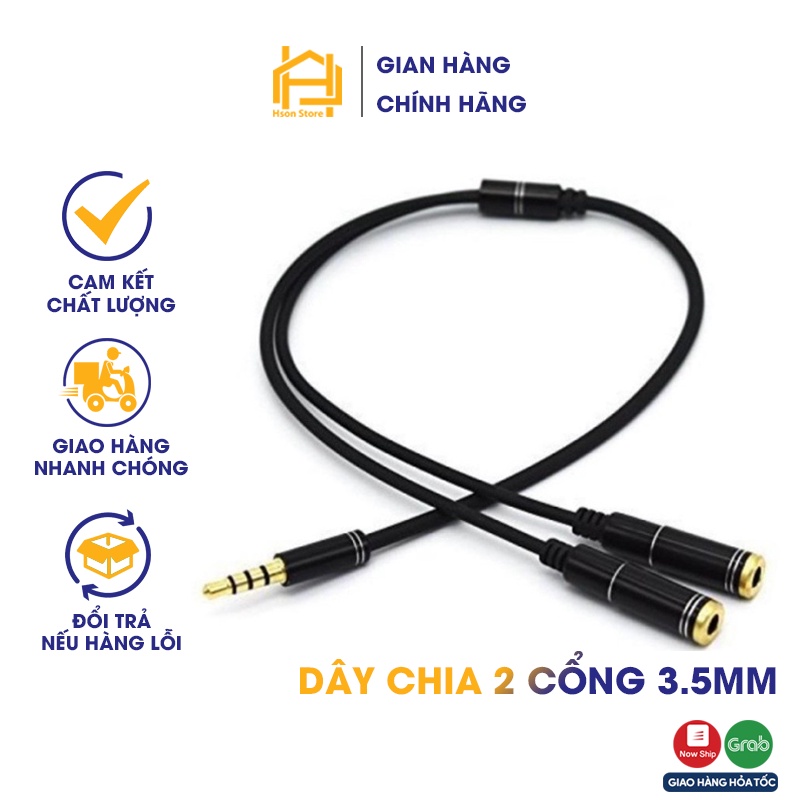 Jack 3.5mm chia tai nghe từ 1 cổng thành 2 cổng 3.5 loại xịn