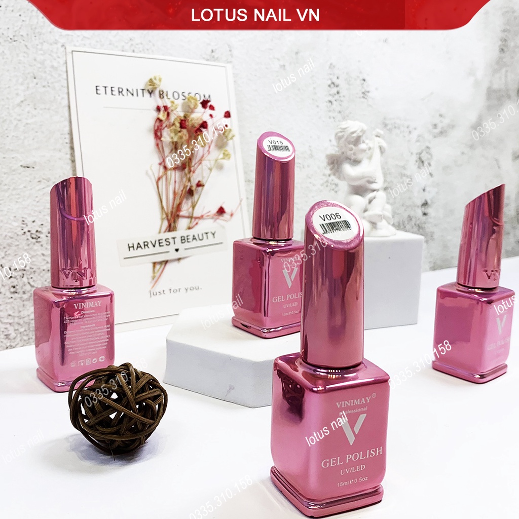 Sơn gel nhũ tuyết Vinimay hàng chính hãng chai 15ml màu đỏ