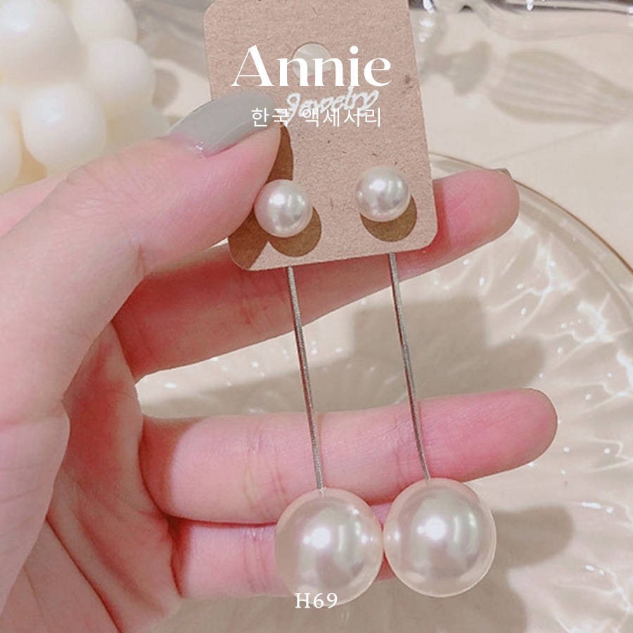 Bông tai ngọc trai nhân tạo dạng thả cá tính ANNIE - H69