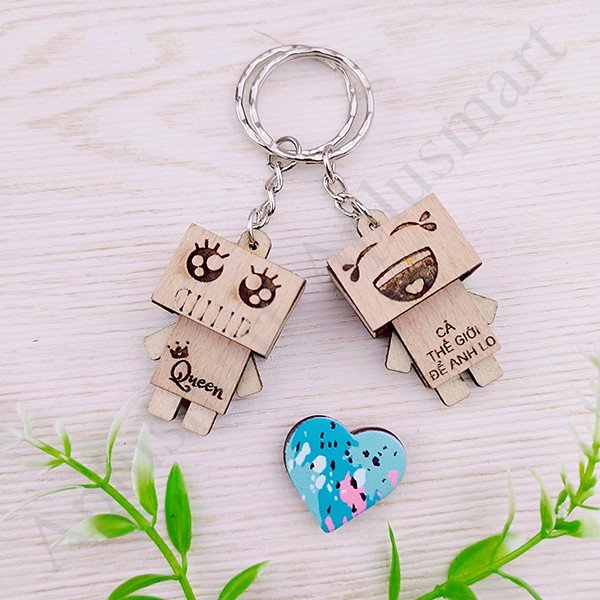 Combo 2 Móc khóa gỗ Danbo ✅ FREESHIP 🚛 Móc khóa gỗ Danbo - Aplusmart