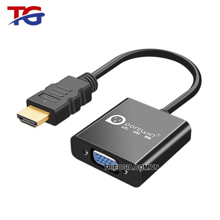 Cáp Chuyển HDMI Sang VGA Cao Cấp - Có Cổng Âm Thanh - Dorewin C1182