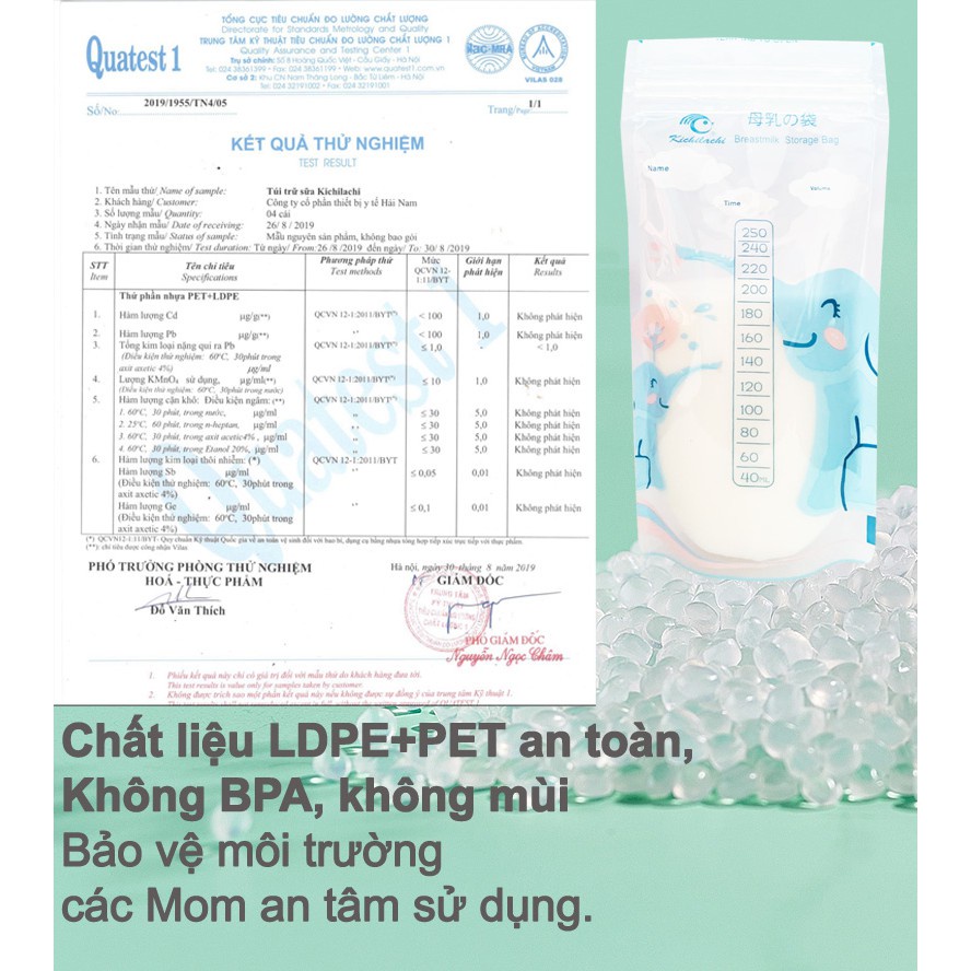 Combo 2 Hộp / 100 Túi trữ sữa mẹ 250ml KICHILACHI KICHI K50