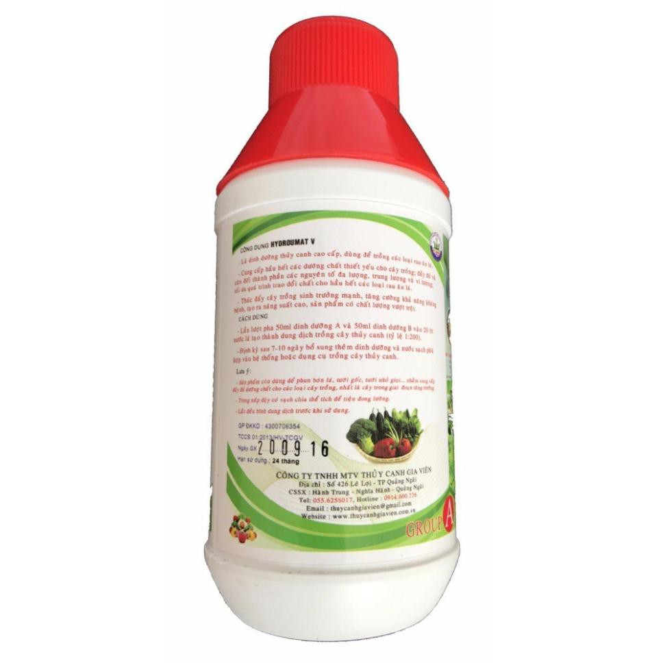 Bộ 2 chai dung dịch dinh dưỡng thủy canh cho rau ăn lá HYDRO UMAT V Phu Nong seeds 1Lít