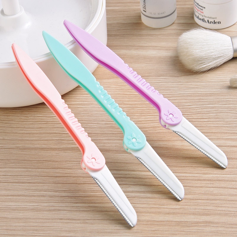 Bộ 3 dao cạo tỉa lông mày màu kẹo ngọt ngào đa dụng cho nữ
