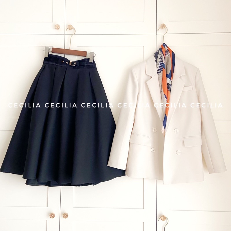 Áo blazer AZURA by CECILIA trắng ngà - 2 hàng khuy (ảnh thật chụp bởi CECILIA chuẩn màu) | BigBuy360 - bigbuy360.vn