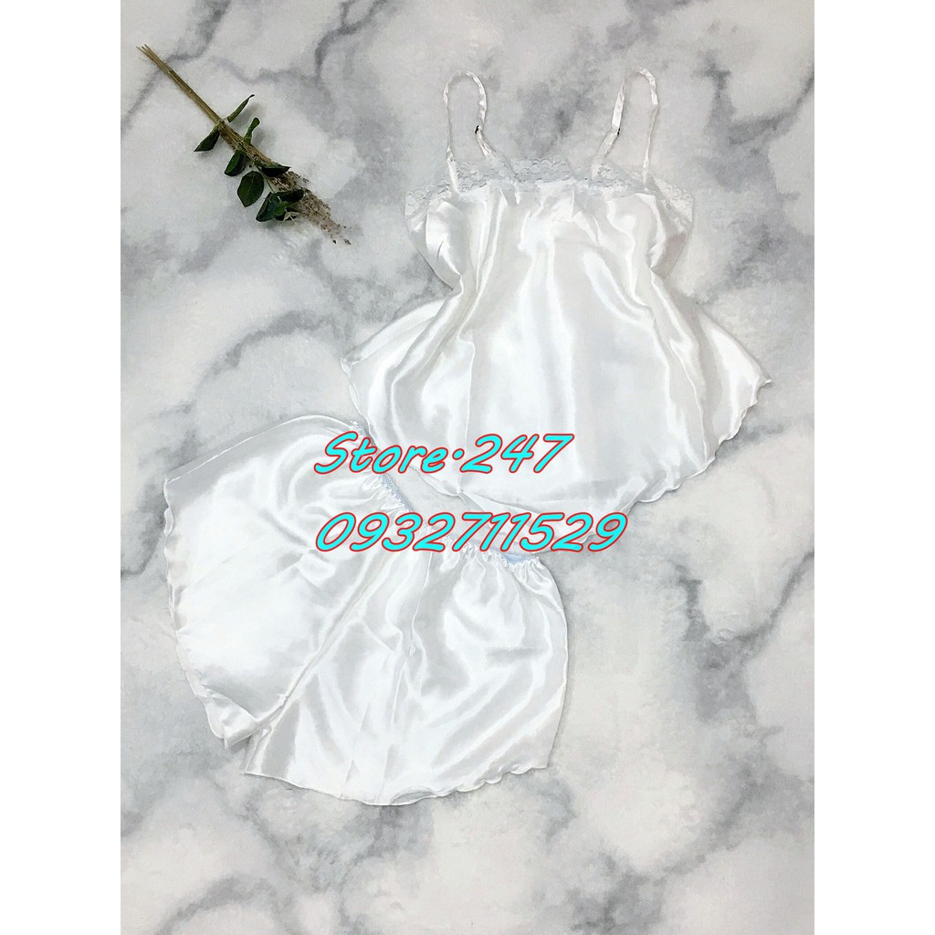 [Freesize dưới 55Kg] Đồ ngủ vạt yếm siêu gợi cảm, chất vải phi lụa mềm mịn ít nhăn mặc bao mát bao xinh sexy | BigBuy360 - bigbuy360.vn