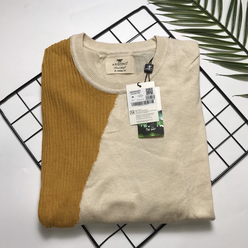 (XẢ LỖ) Áo len nam Aristino mỏng vừa phối màu lạ mắt, không xù, không bai  AWO004W9