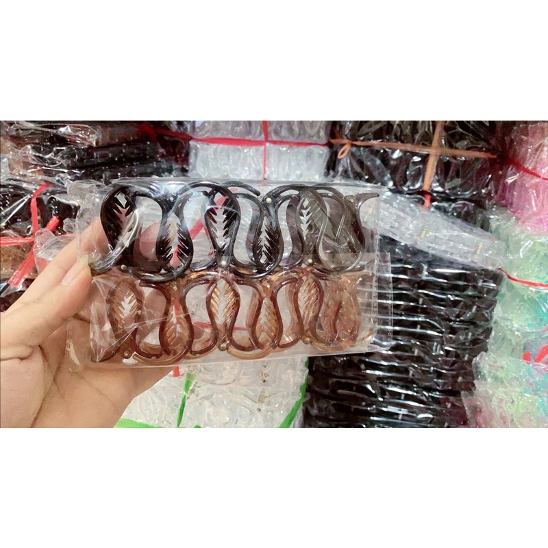 Sét kẹp tóc càng cua mix màu vỉ 12 cặp