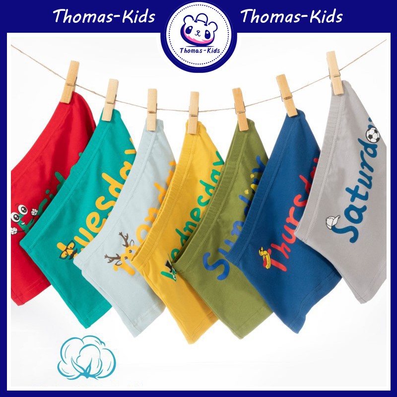 Bộ 7 Quần Lót Boxer Kháng Khuẩn Thời Trang Cho Bé Trai 3-12 Tuổi