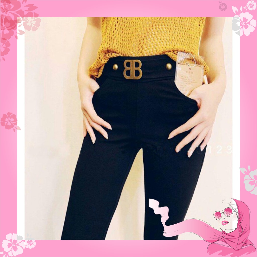 Quần Legging chất Umi mix đai BB