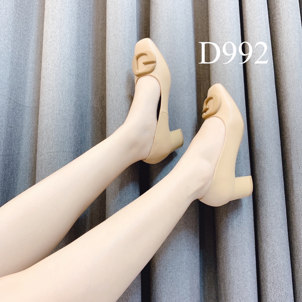 Giày công sở nữ mũi vuông hiệu MONA 5cm - D992