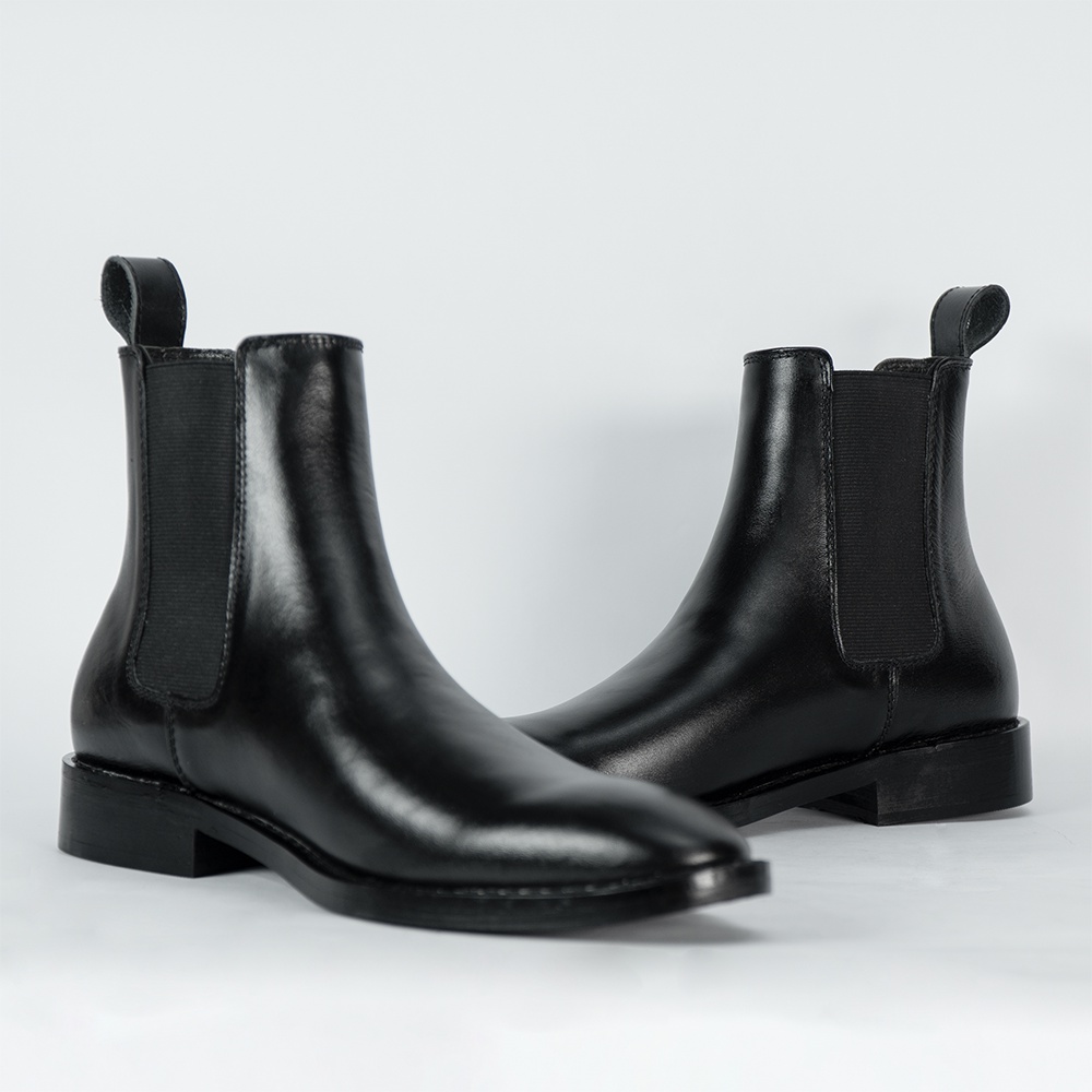 Giày tây nam G2 chelsea boot công sở da bò nappa cao cấp, Boot nam cổ cao đế độn tăng chiều cao GUZA