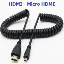 Dây cáp HDMI to Micro HDMI dạng lò xo xoắn