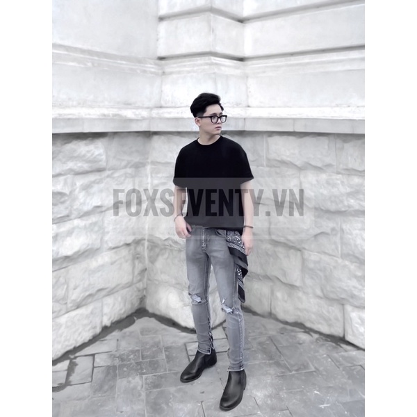 Quần jean có khóa zip Foxseventy chất jean co dãn có zipper dễ phối đồ | BigBuy360 - bigbuy360.vn
