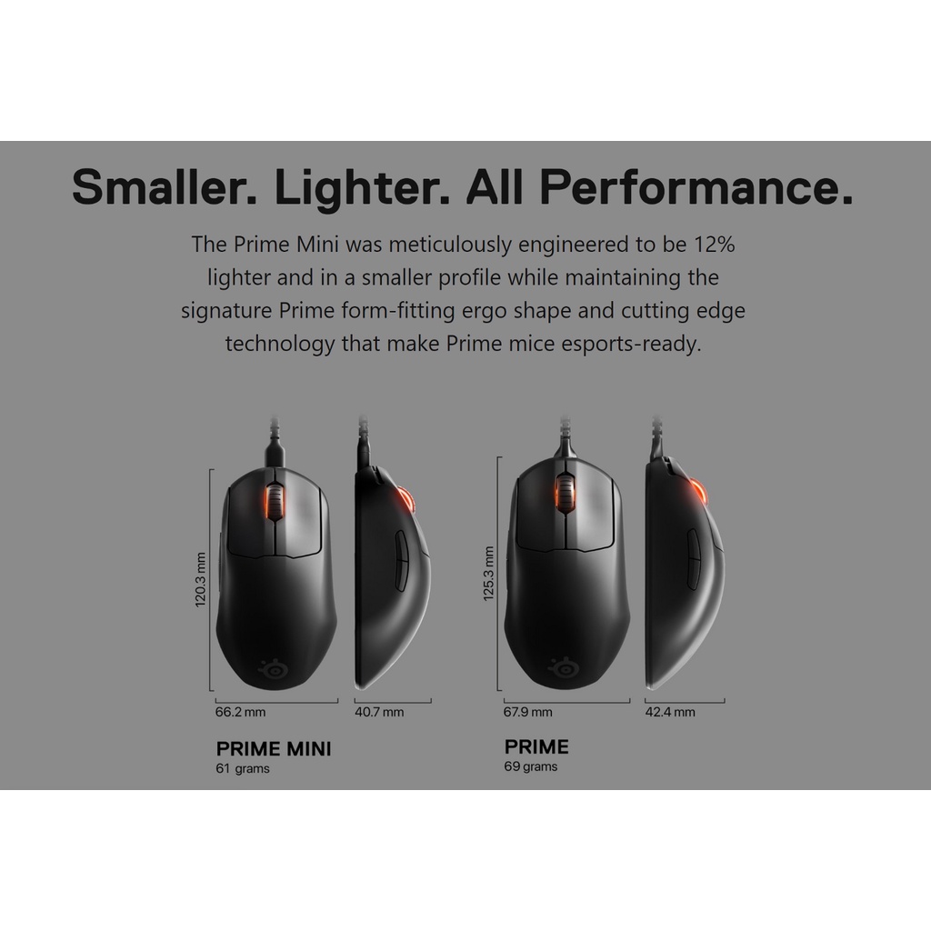 Chuột chơi game Steelseries Prime Mini có dây + Tặng Kê Tay Công Thái Học