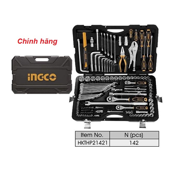 ĐỒ NGHỀ INGCO Bộ 142 món công cụ kết hợp HKTHP21421 (Cam kết Chính Hãng 100%)