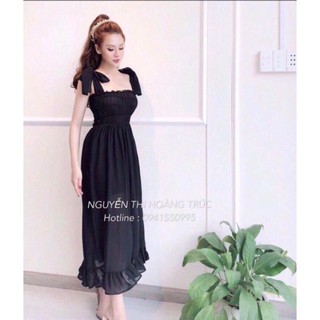 [ Hỗ trợ 10k đơn 20k ]  ĐẦM MAXI BÈO NHÚNG THÂN 2 DÂY  - cherrystore1996
