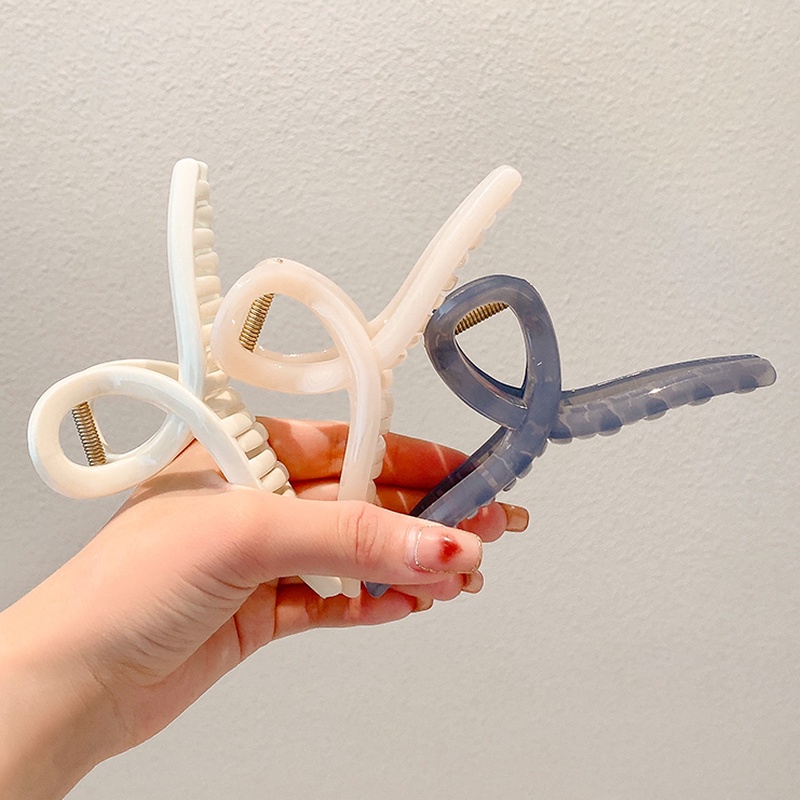 Kẹp Tóc Hình Cá Mập Trong Suốt Cỡ Lớn Phong Cách Hàn Quốc Thời Trang Cho Nữ 2022