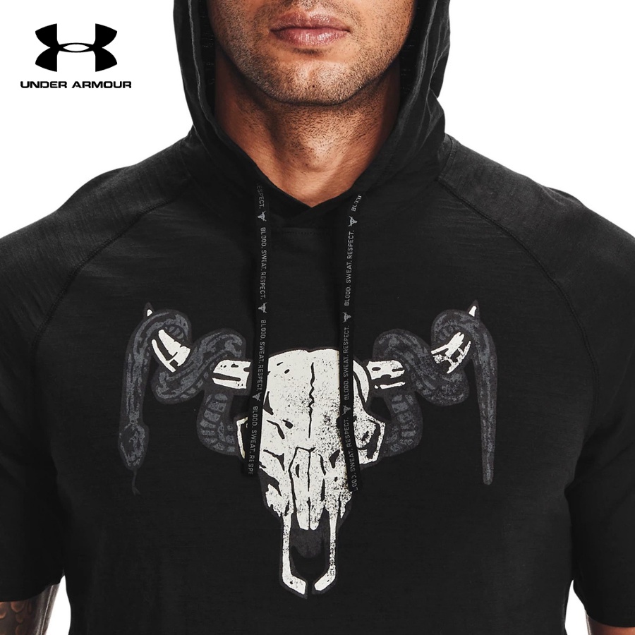 Áo khoác hoodie tay ngắn có nón thể thao nam Under Armour Project Rock Charged Cotton® - 1361719-001