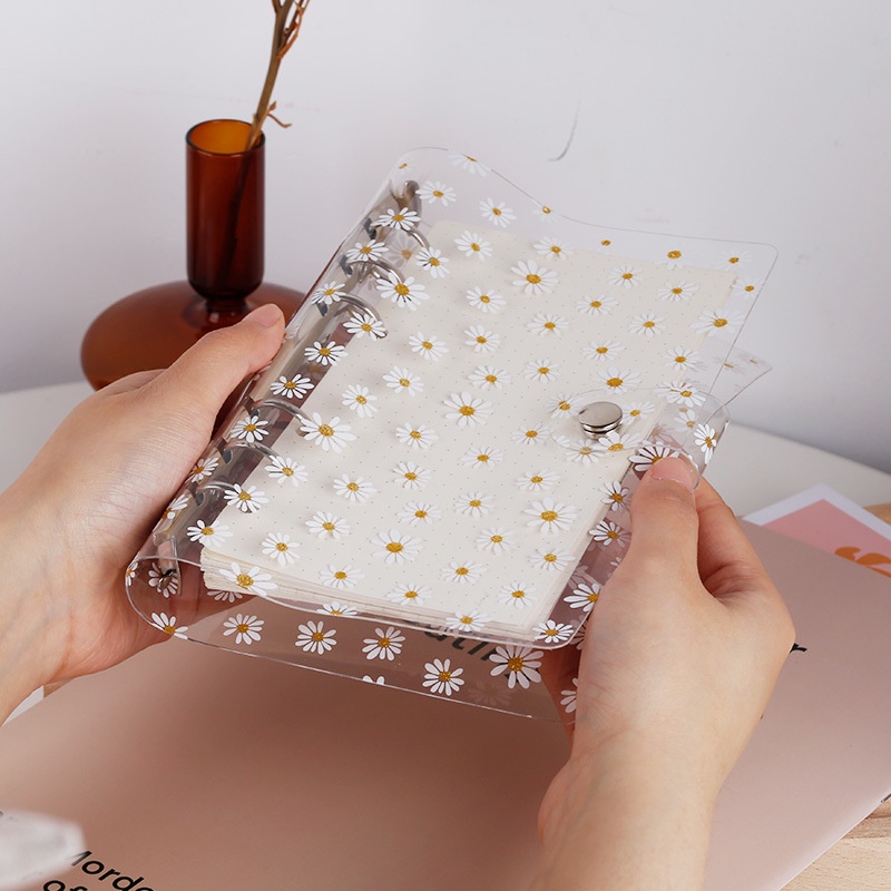 Bìa sổ còng SOSAMA sổ còng A6 họa tiết hoa cúc phong cách Hàn Quốc độc đáo bắt mắt SN-001392