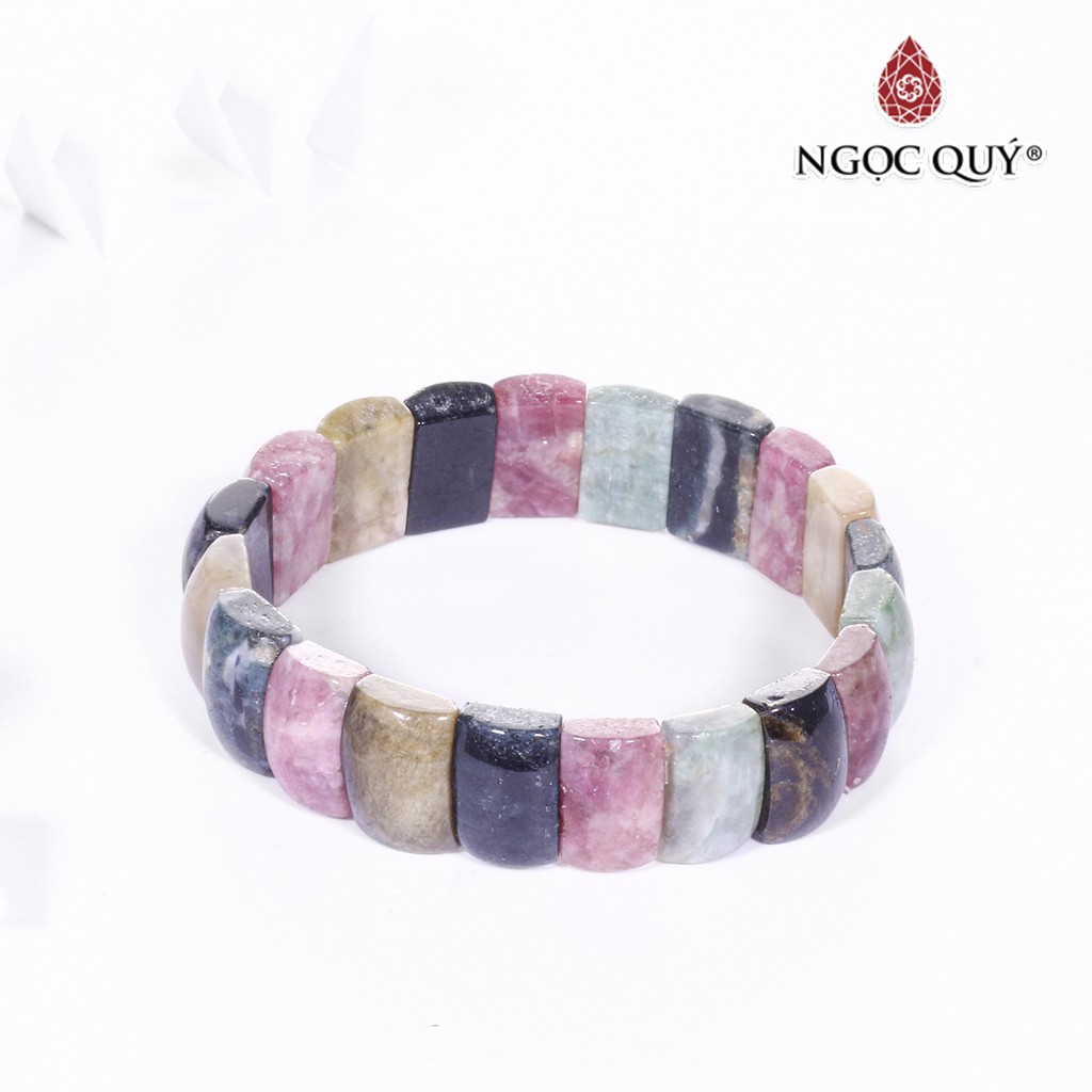 Vòng đá tourmaline đa sắc bản - Ngọc Quý