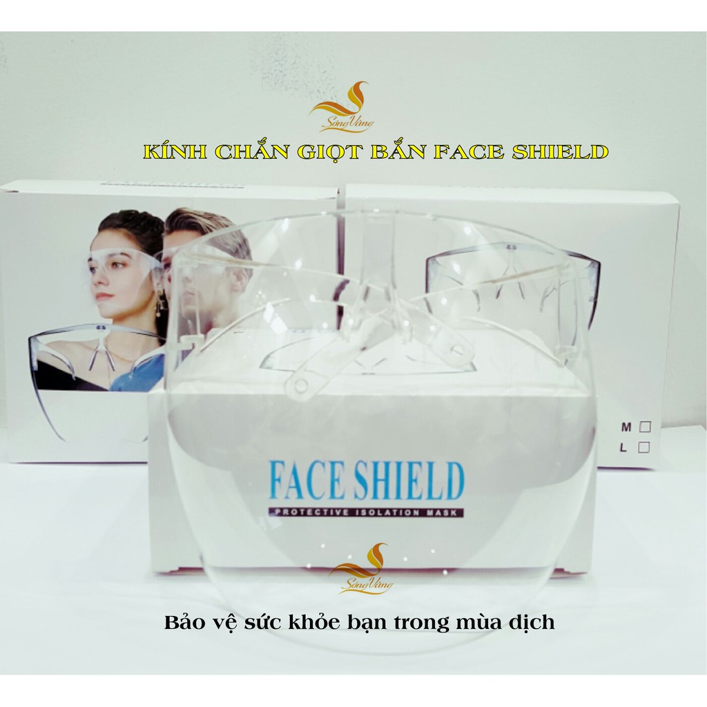 (GIAO NGAY) Kính chắn giọt bắn Face shield  bảo vệ an toàn sức khỏe trong mùa dịch, kính trong suốt không mờ hàng xịn