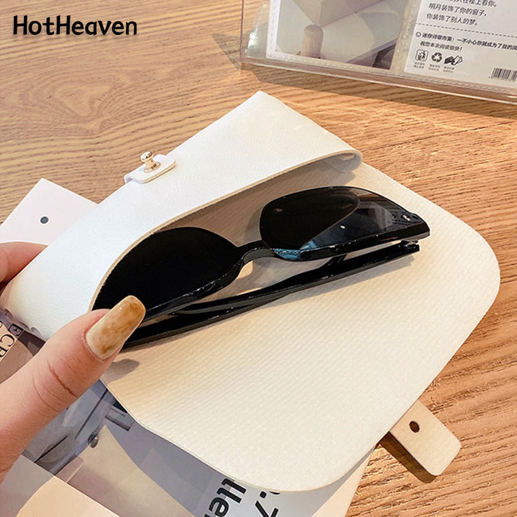 Túi Đựng Mắt Kính Bằng Da Mềm 2 Màu Có Khóa Kim Loại Cho Nam Và Nữ