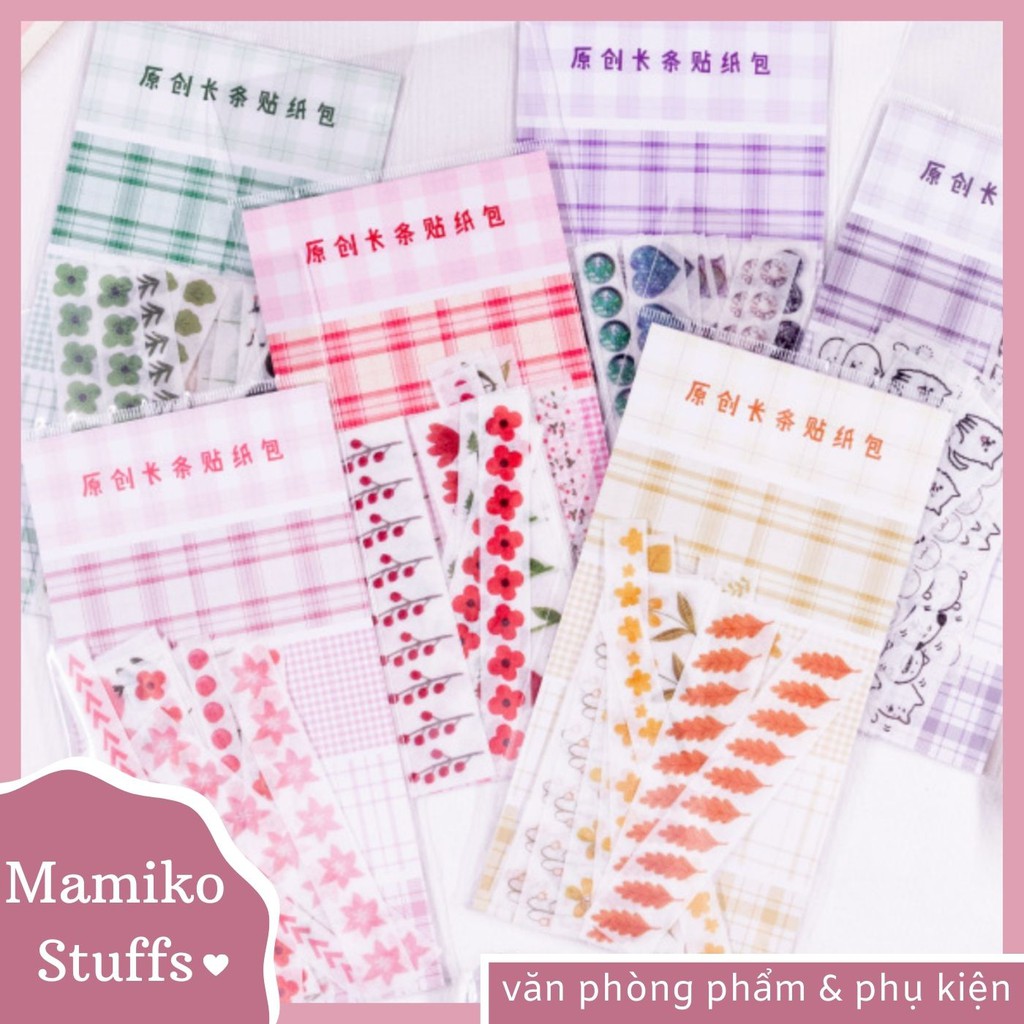 SET STICKER TRANG TRÍ PLANNER/SỔ CÒNG TONE MÀU (6 MÀU)
