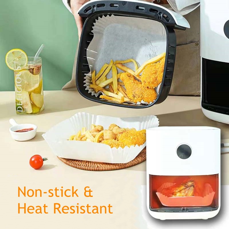 Set 30/50/100 Giấy Lót Nồi Chống Dính Chống Dầu Hình Vuông 16X4.5cm Đa Năng Dùng Một Lần Cho Nhà Bếp