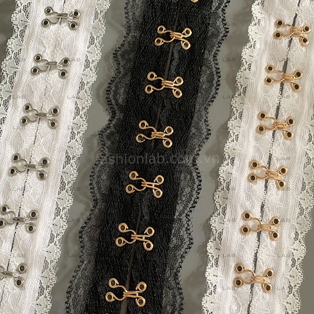 Dây móc cài dải liền móc đồng viền ren  #0202