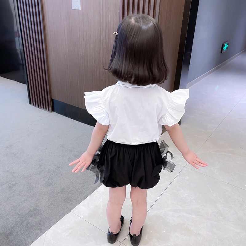 Set Áo Cánh Tiên + Quần Short Màu Trắng Thời Trang Cho Bé Gái