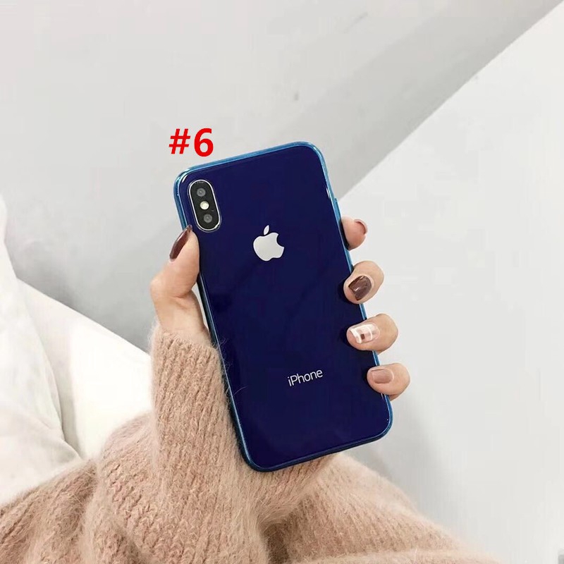 Ốp điện thoại mặt kính acrylic mạ viền sang trọng cho iPhone 6 6S 6+ 6S+ 7 8 7+ 8+ X XS XR XSMax | BigBuy360 - bigbuy360.vn