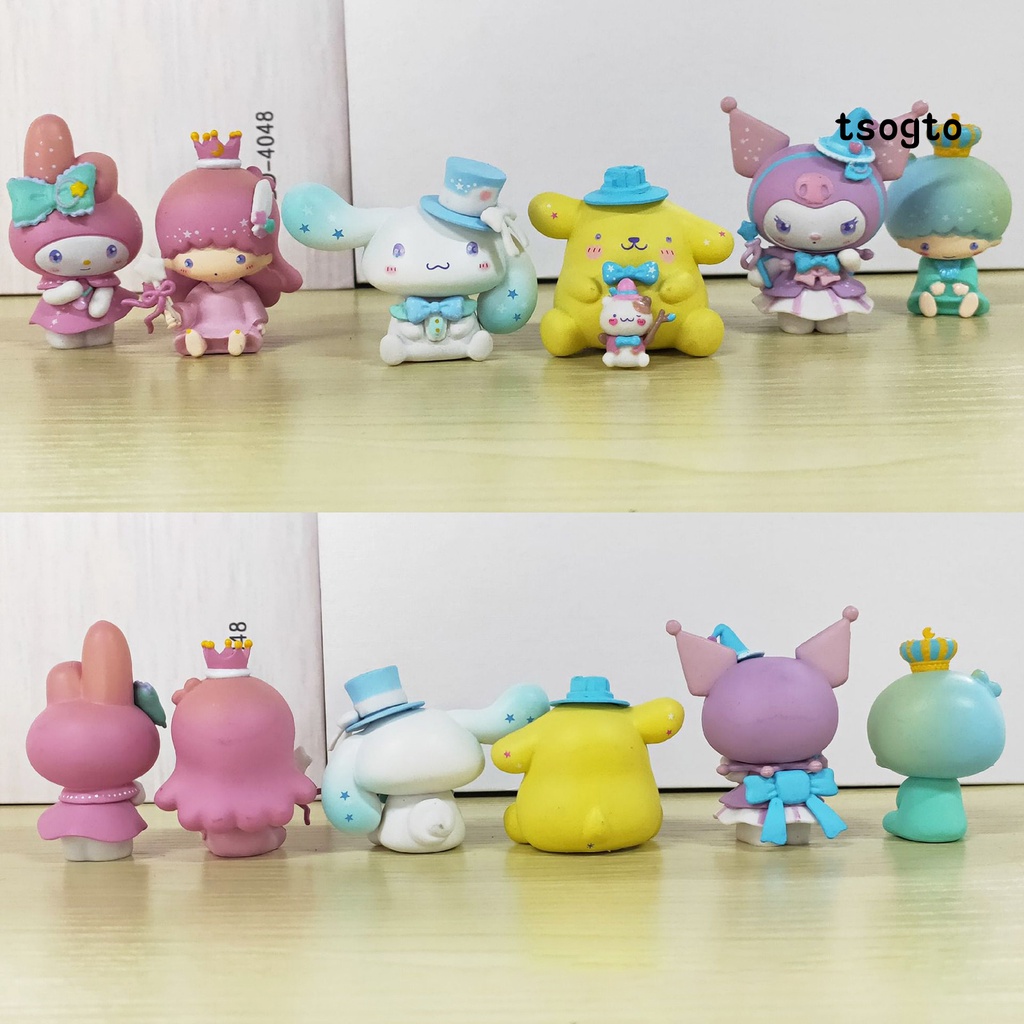 Set 6 mô hình nhân vật mymelody hoạt hình dễ thương trang trí bàn làm việc