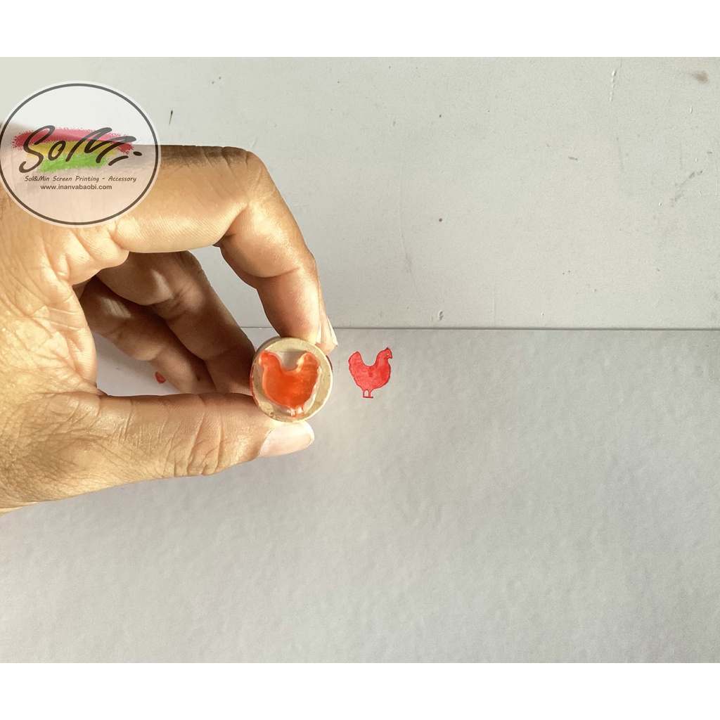 Con dấu sticker - con dấu tích điểm, logo kích thước nhỏ sử dụng cán gỗ